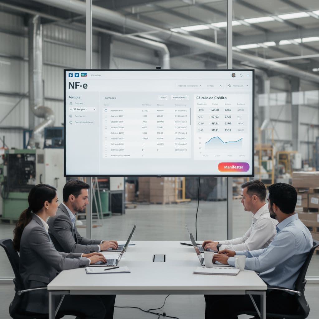 Equipe fiscal usando plataforma para localizar NF-e com potencial de crédito de ICMS-ST