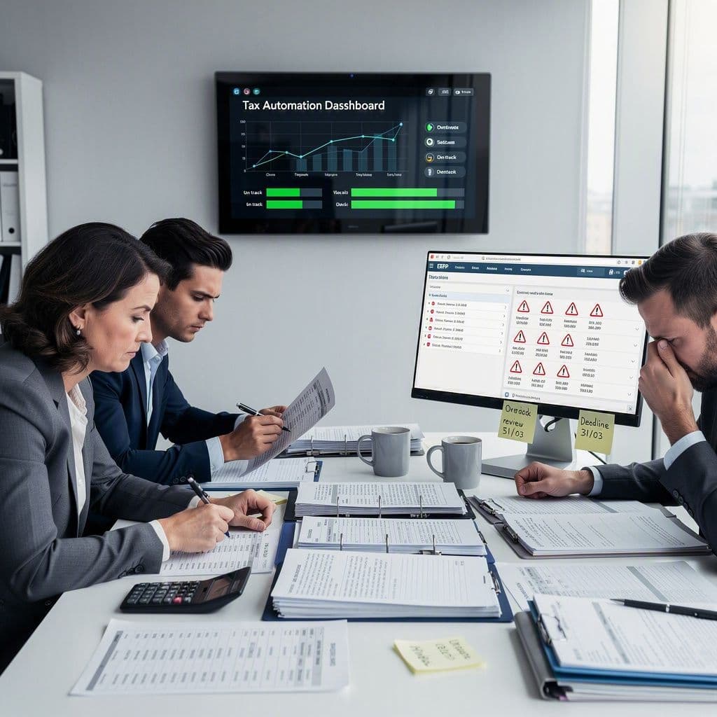 Equipe fiscal sobrecarregada comparando planilhas e XMLs antes do prazo da EFD