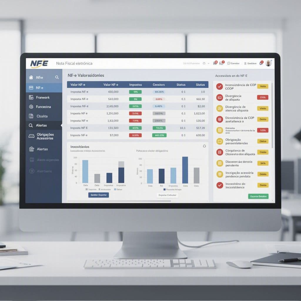 Dashboard comparando notas fiscais com indicadores públicos de capacidade operacional