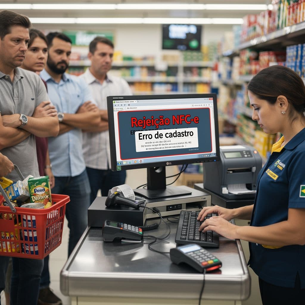 Checkout de varejo interrompido por rejeição fiscal de NFC-e