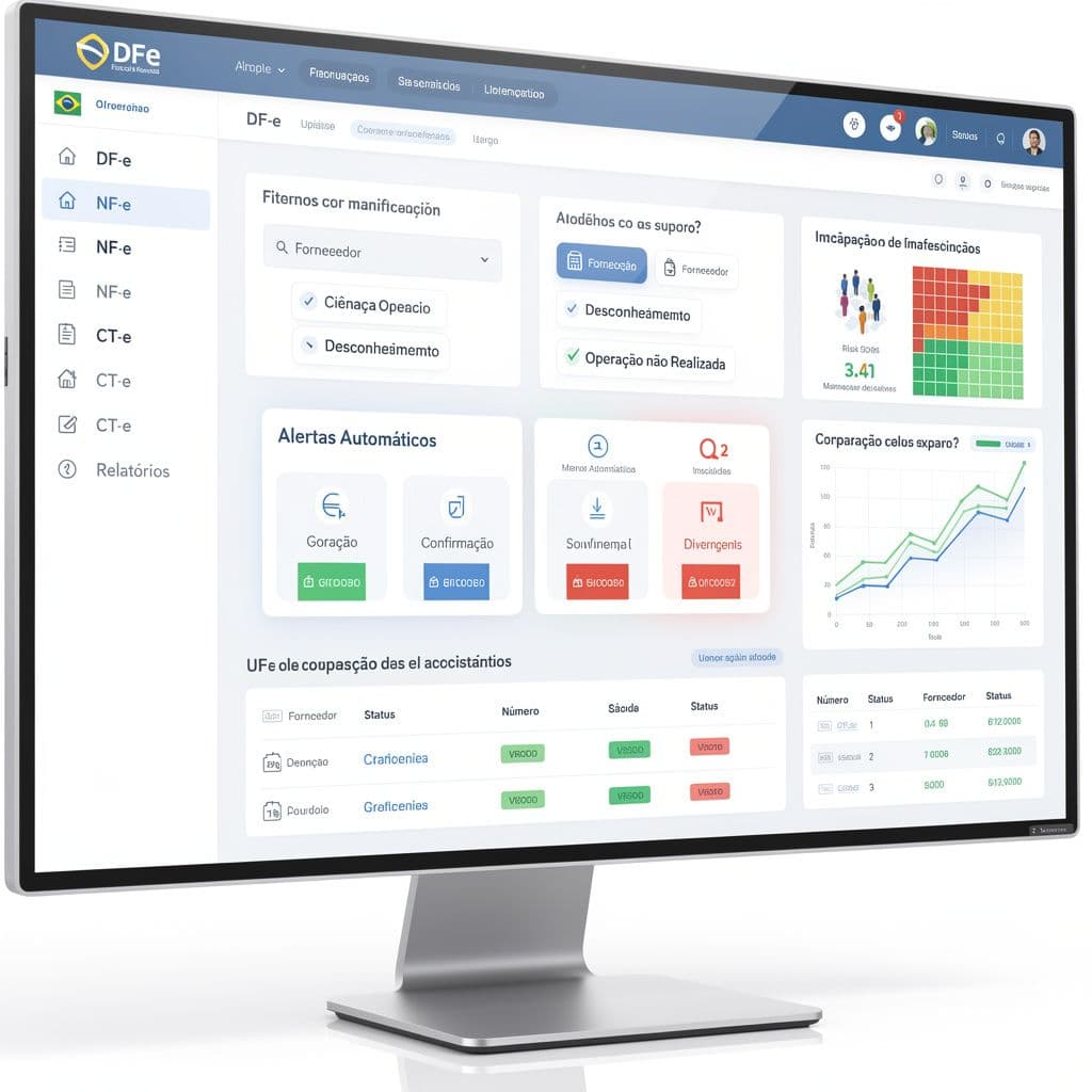 Dashboard do DF-e com filtros inteligentes e alertas de NF-e de risco