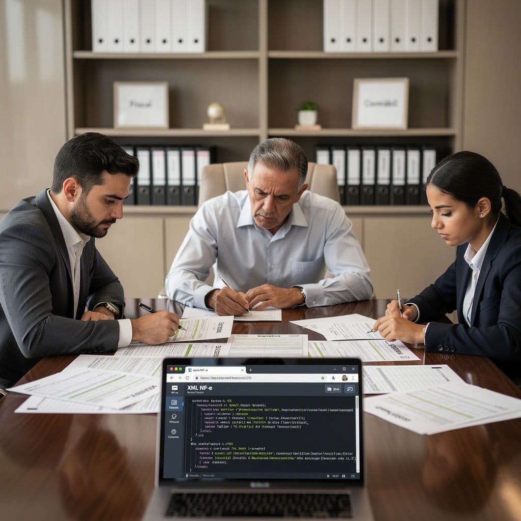 Família empresária analisando histórico fiscal durante planejamento de sucessão empresarial