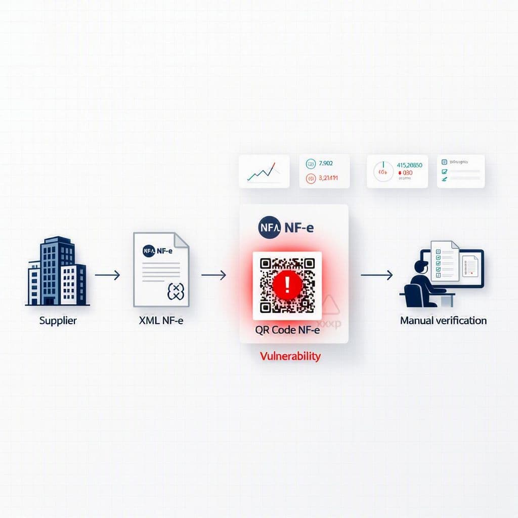 Fluxo de validação de NF-e com um ponto vulnerável no scan manual de QR Code