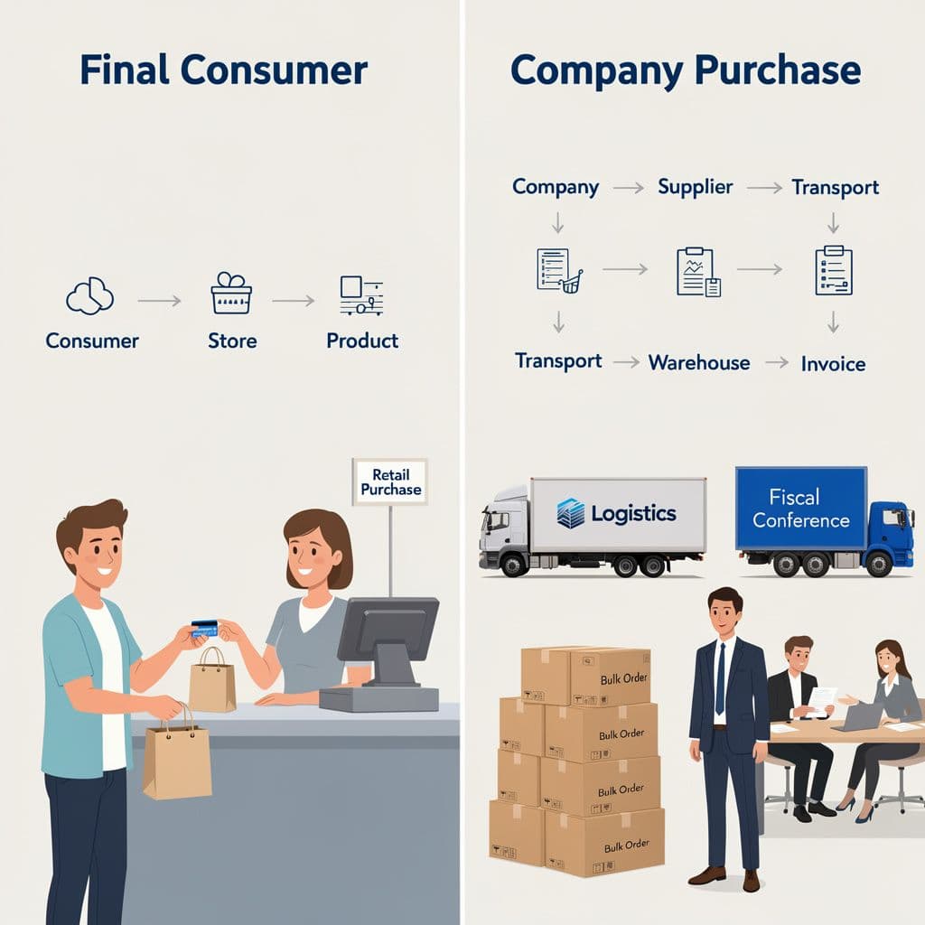 Comparação entre venda ao consumidor final e venda para empresa