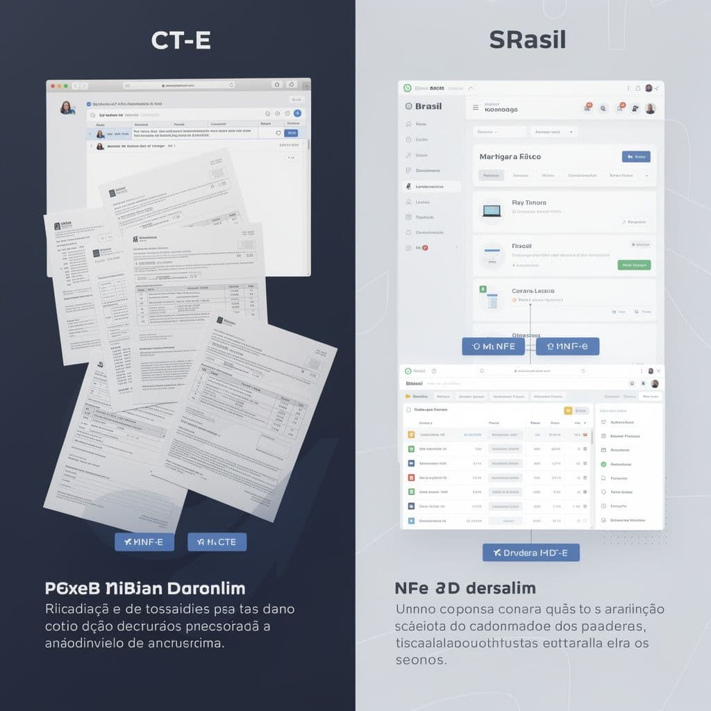 Equipe fiscal comparando documentos espalhados com um dashboard centralizado