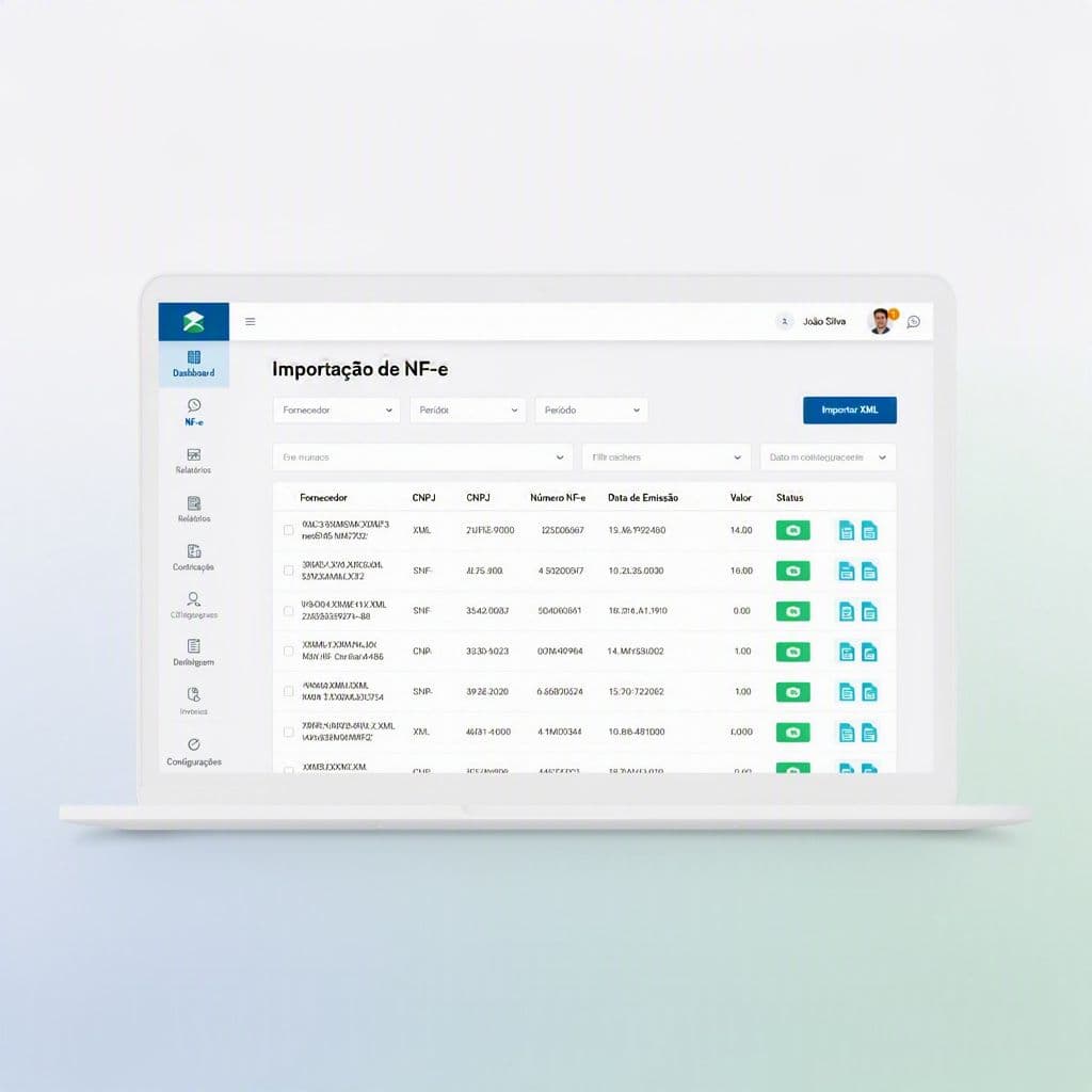 Tela de importação do repositório de NF-e