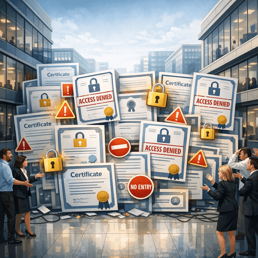 Certificados digitais separados por empresa dificultando gestão central