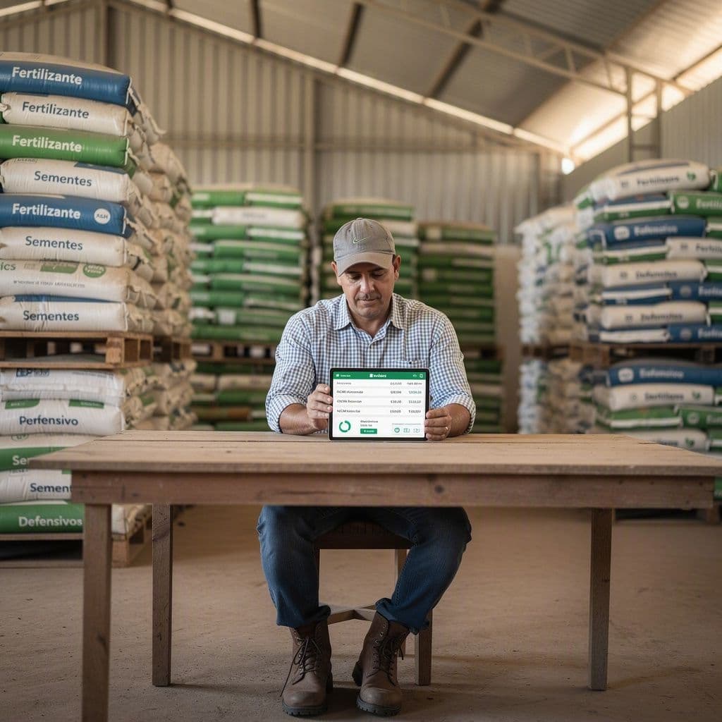 Produtor rural consultando códigos NCM e benefícios da reforma tributária para insumos agro