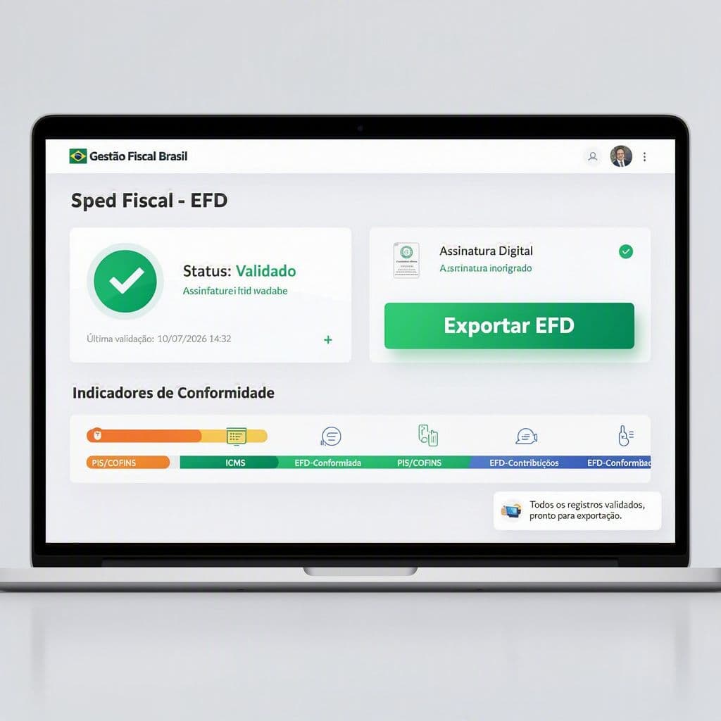 Painel com exportação EFD e assinatura digital integrada