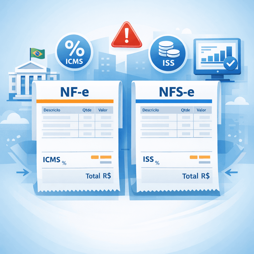 Comparação entre NF-e e NFS-e com alertas fiscais para empresas