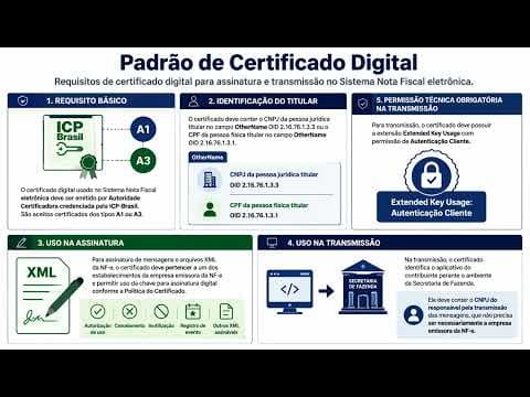 Certificado Digital na NF-e: A1/A3, CNPJ/CPF e Autenticação Cliente