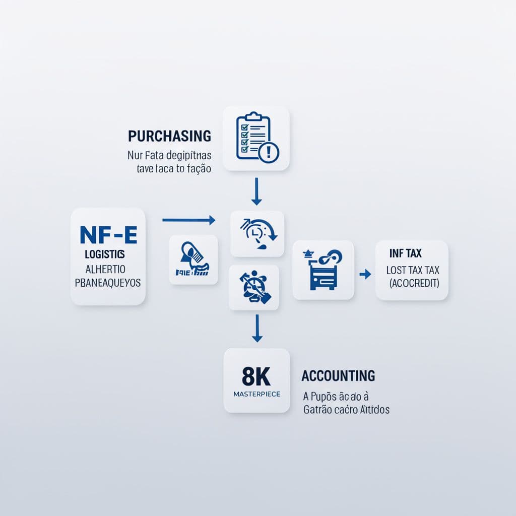 Fluxo fragmentado entre compras, logística e fiscal em devoluções
