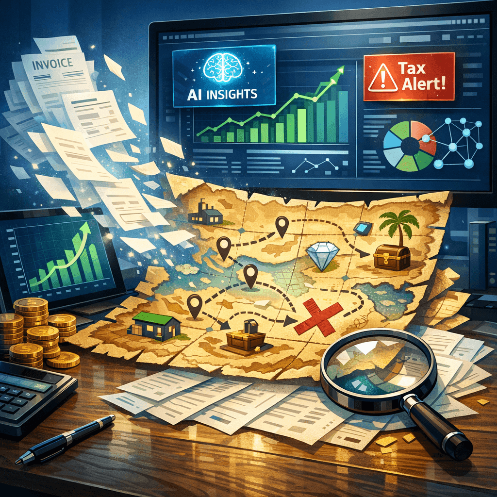 Notas fiscais digitais virando mapa de investimentos com análise fiscal e financeira