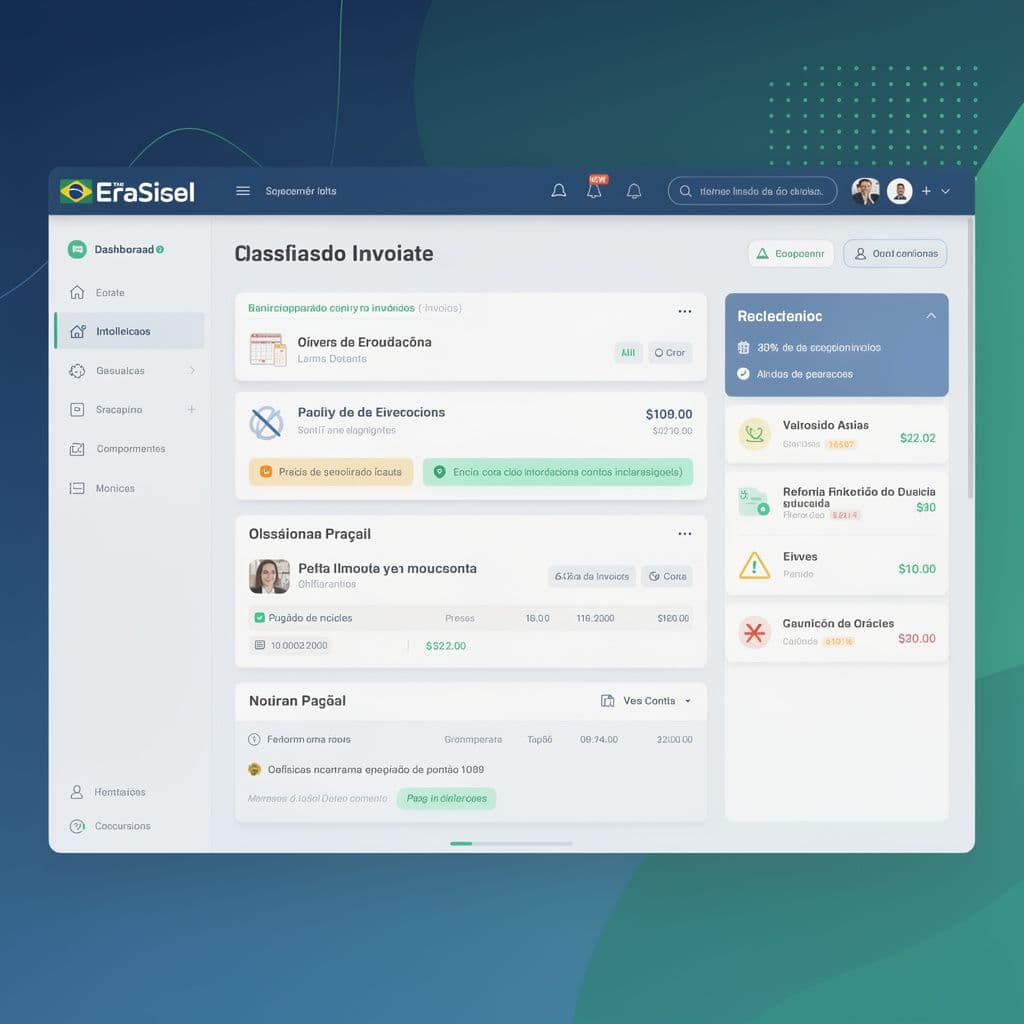 Painel de IA classificando NF-e e destacando exceções