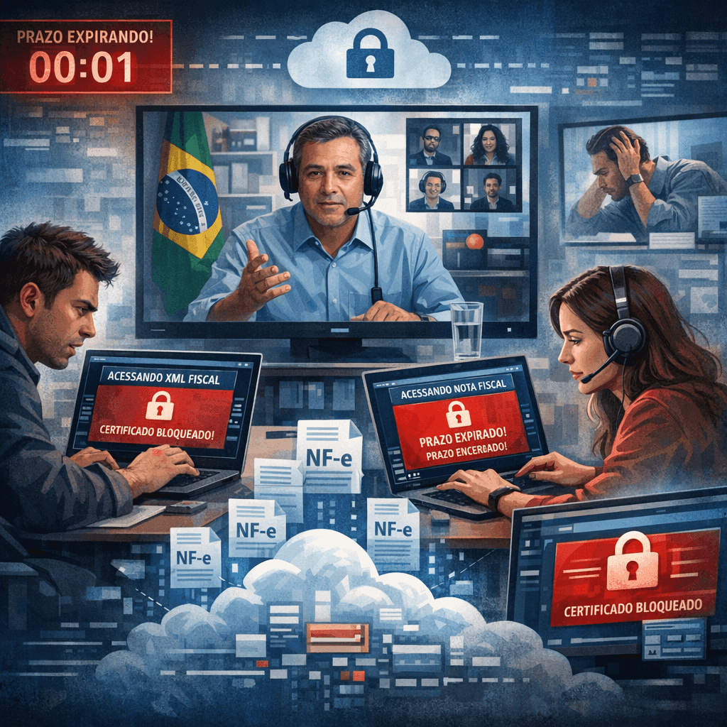 Equipe remota com dificuldade para acessar e compartilhar XMLs fiscais antigos