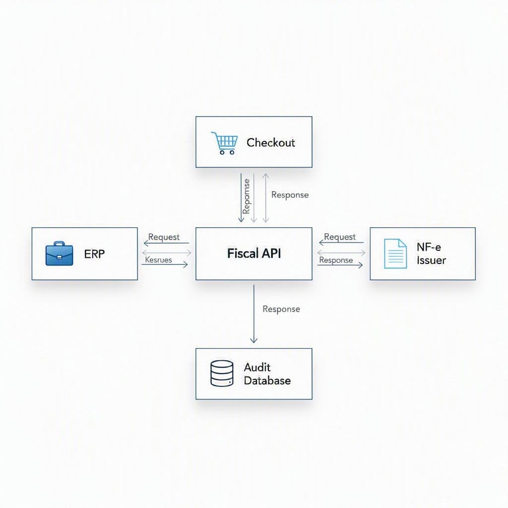 Arquitetura de integração entre ERP e API fiscal