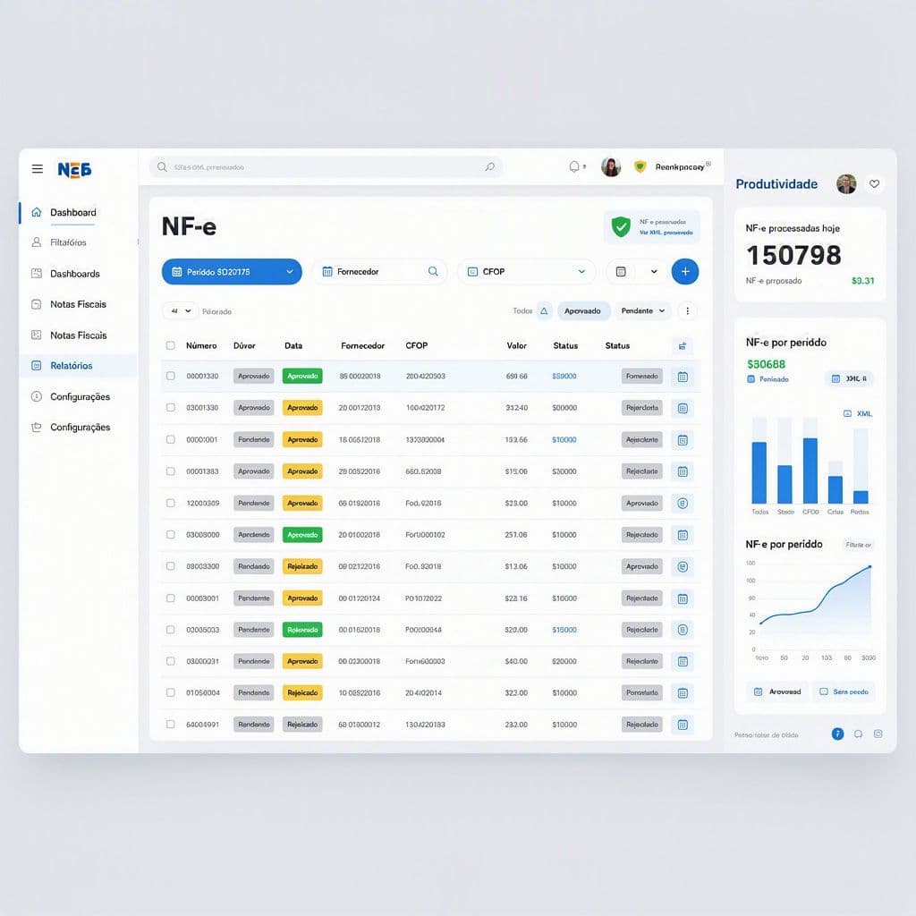 Repositório fiscal com filtros avançados e XMLs centralizados