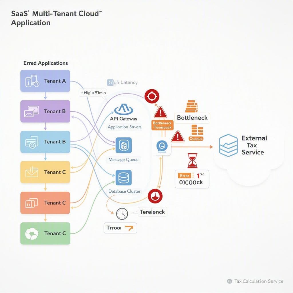 Arquitetura SaaS multi-tenant sofrendo com gargalos de consulta fiscal externa